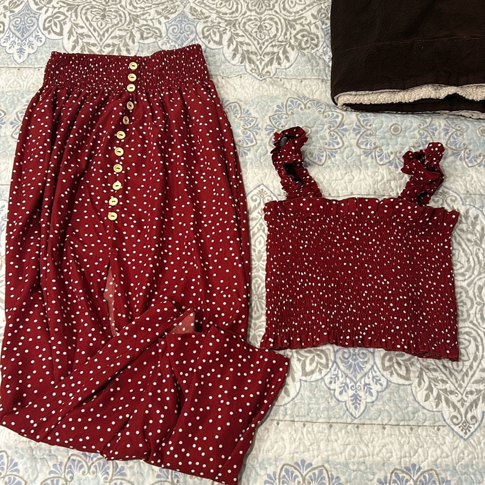 Two piece set skirt and tank top